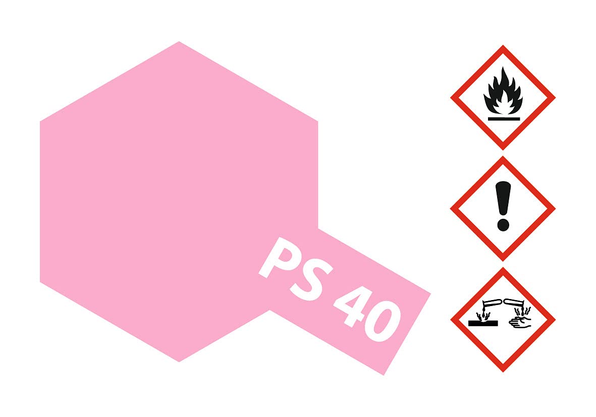 Tamiya 86040 PS-40 Translucent Rosarot Polyc. 100ml-Sprühfarbe für Plastik-und RC Bastelzubehör, Sprühfarben für den Modellbau
