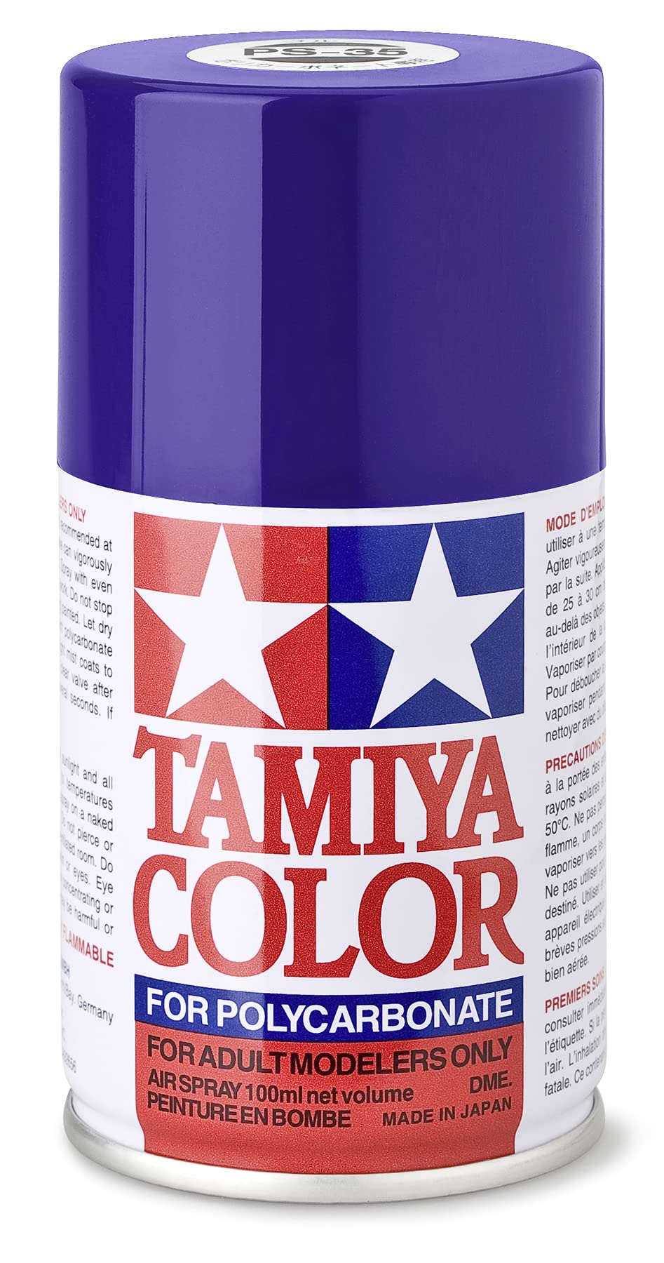 Tamiya 86035 PS-35 Blau-Violett Polycarb. 100ml - Sprühfarbe für Plastik- und RC Modellbau, Modellbau und Bastelzubehör, Sprühfarben für den Modellbau