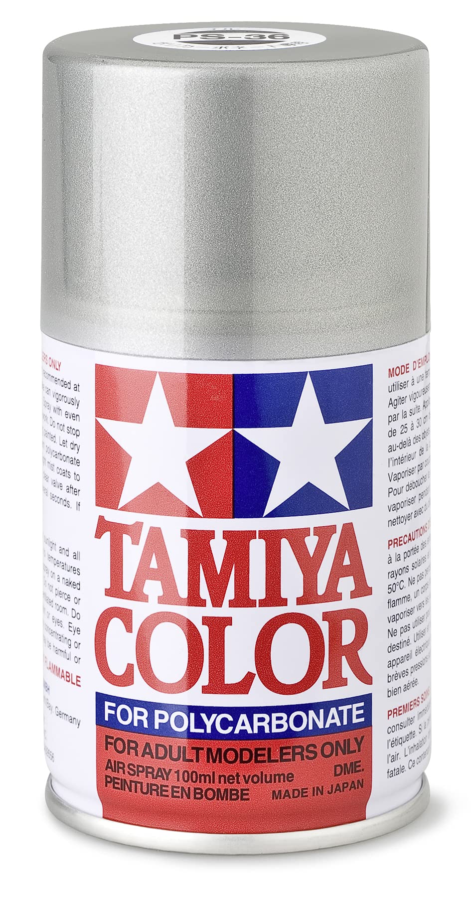 Tamiya 86036 PS-36 Translucent Silber Polyc. 100ml - Sprühfarbe für Plastik- und RC Modellbau, Modellbau und Bastelzubehör, Sprühfarben für den Modellbau
