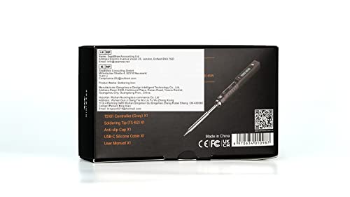 NovelLife Original TS101 Elektrisches Lötkolben Set Einstellbare Temperatur Smart Digital Bildschirm Display mit TS B2 Lötspitze XT60 Netzkabel USB Typ C Kabel 24V 3A Netzteil TS100 Upgrade