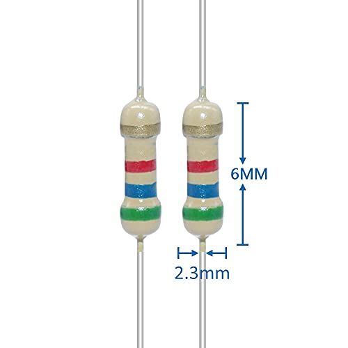 AUKENIEN 1/4W Kohleschicht Widerstände Sortiment 25 Werte 1250 Stück Widerstand Wiederstand Set 1 Ohm bis 1M Ohm 1/4 Watt 5% Carbon Film Elektronik Resistors Resistor Kit