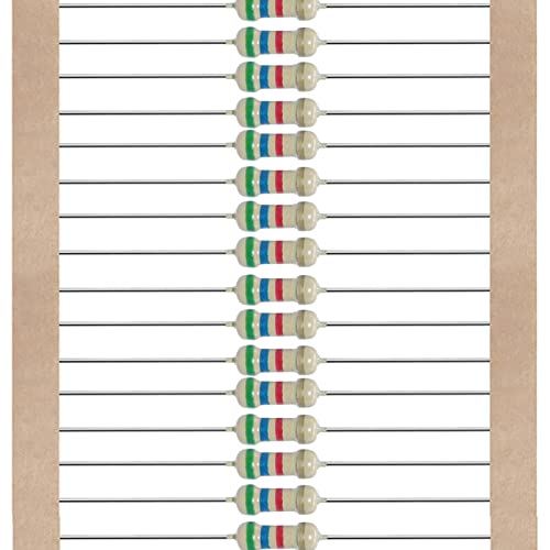 AUKENIEN 1/4W Kohleschicht Widerstände Sortiment 25 Werte 1250 Stück Widerstand Wiederstand Set 1 Ohm bis 1M Ohm 1/4 Watt 5% Carbon Film Elektronik Resistors Resistor Kit
