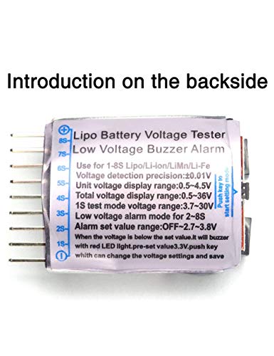 ARCELI RC 1-8s Lipo Batterie Tester Monitor Niederspannungs Alarmton Spannungsprüfer mit LED-Anzeige für Lipo Life LiMn Li-Ion Akku (2 STÜCKE)