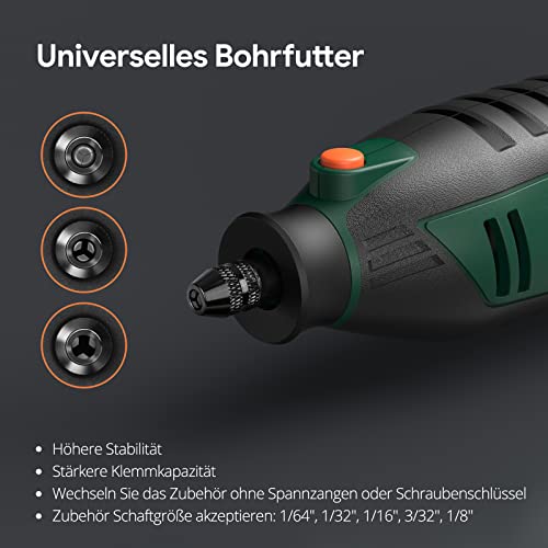 DEPSTECH Multifunktionswerkzeug 200W, Rotationswerkzeug 6 Variable Drehzahl 10000–40000 U/min, Multitool-Set mit 128 Zubehörset für Gravur, Bohren, Schneiden, Schleifen, Gravieren, Polieren, Schärfen