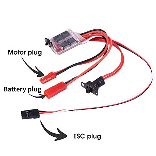 Dilwe RC Auto ESC, 20A Brushed PCB Elektronischer Drehzahlregler mit Bremse für RC Auto / Boot Fernbedienung Ersatzteil Zubehör