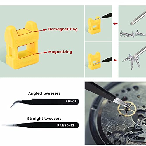 weefu Mini Schraubenzieher set,11 Uhrmacher Schraubendreher, Torx Für PS4 Brillen Reparatur Kleine Brille Feinschraubendreher Komme Mit 2 Pinzette 1 Magnetisierer und Aufbewahrungstasche