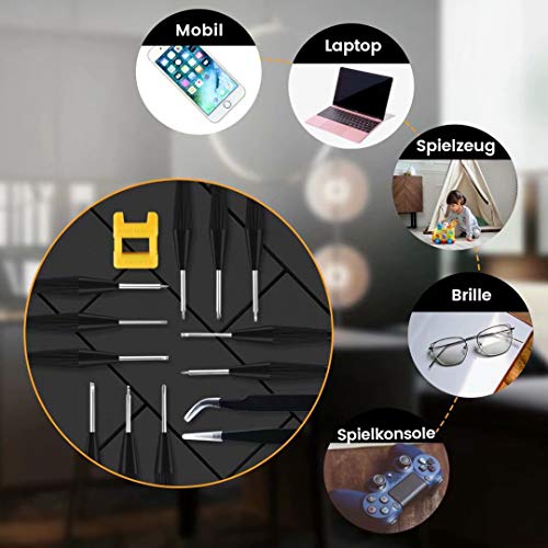 weefu Mini Schraubenzieher set,11 Uhrmacher Schraubendreher, Torx Für PS4 Brillen Reparatur Kleine Brille Feinschraubendreher Komme Mit 2 Pinzette 1 Magnetisierer und Aufbewahrungstasche