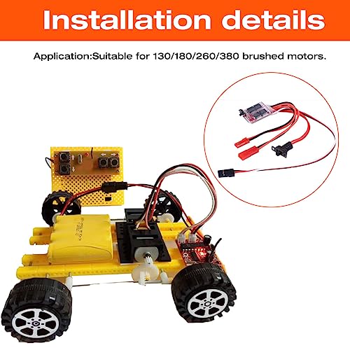 Dilwe RC Auto ESC, 20A Brushed PCB Elektronischer Drehzahlregler mit Bremse für RC Auto / Boot Fernbedienung Ersatzteil Zubehör