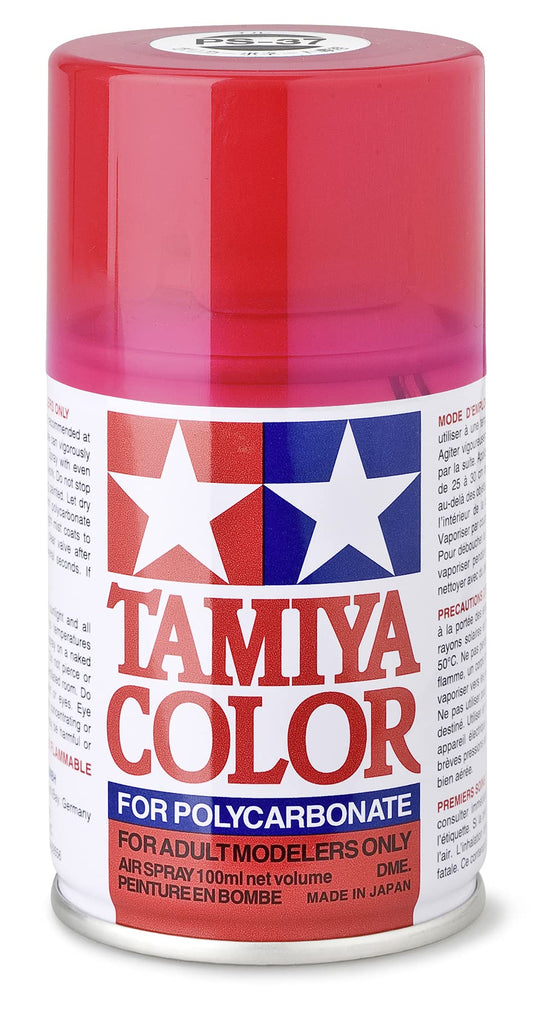 Tamiya 86037 PS-37 Translucent Rot Polyc. 100ml - Sprühfarbe für Plastik- und RC Modellbau, Modellbau und Bastelzubehör, Sprühfarben für den Modellbau