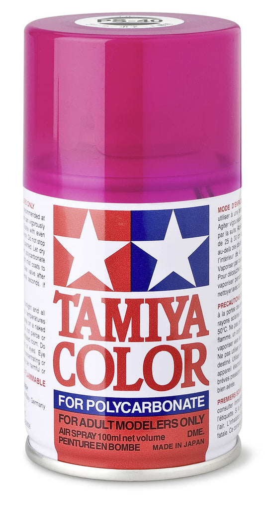 Tamiya 86040 PS-40 Translucent Rosarot Polyc. 100ml-Sprühfarbe für Plastik-und RC Bastelzubehör, Sprühfarben für den Modellbau