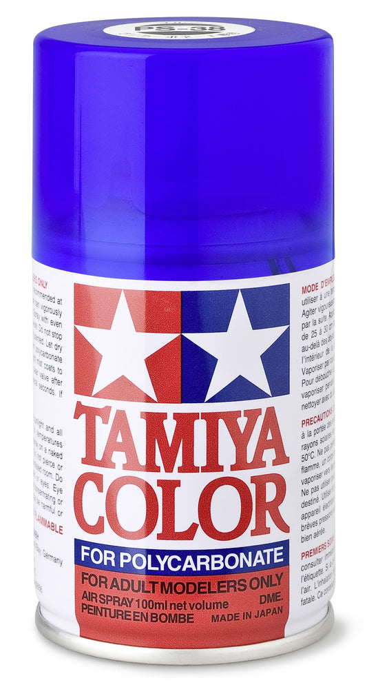 Tamiya 86038 PS-38 Translucent Blau Polyc. 100ml-Sprühfarbe für Plastik-und RC Bastelzubehör, Sprühfarben für den Modellbau