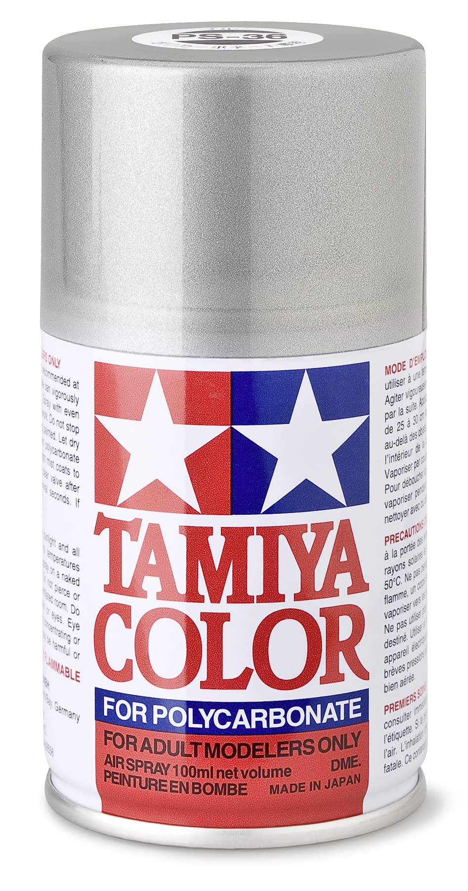 Tamiya 86036 PS-36 Translucent Silber Polyc. 100ml - Sprühfarbe für Plastik- und RC Modellbau, Modellbau und Bastelzubehör, Sprühfarben für den Modellbau