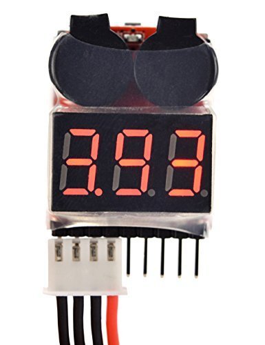 ARCELI RC 1-8s Lipo Batterie Tester Monitor Niederspannungs Alarmton Spannungsprüfer mit LED-Anzeige für Lipo Life LiMn Li-Ion Akku (2 STÜCKE)