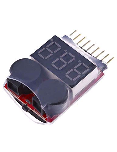 ARCELI RC 1-8s Lipo Batterie Tester Monitor Niederspannungs Alarmton Spannungsprüfer mit LED-Anzeige für Lipo Life LiMn Li-Ion Akku (2 STÜCKE)