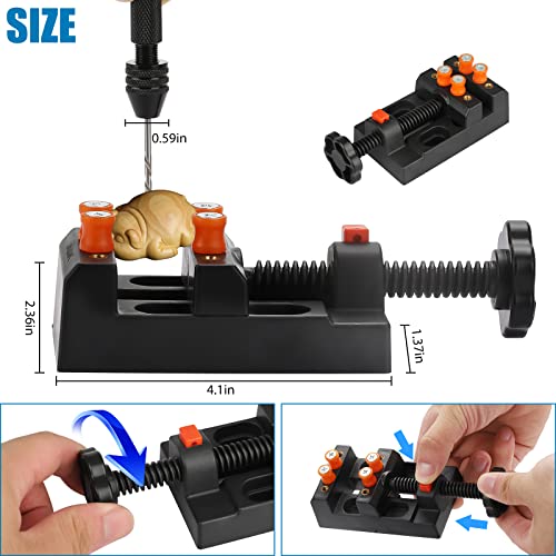 Handbohrer Set, Mini Bohrmaschine Pin Vise mit 48 Handbohr Spiralbohrer (0.5-3mm), 10 PCB Bohrer (0.3-1.2 mm) und Schraubstock