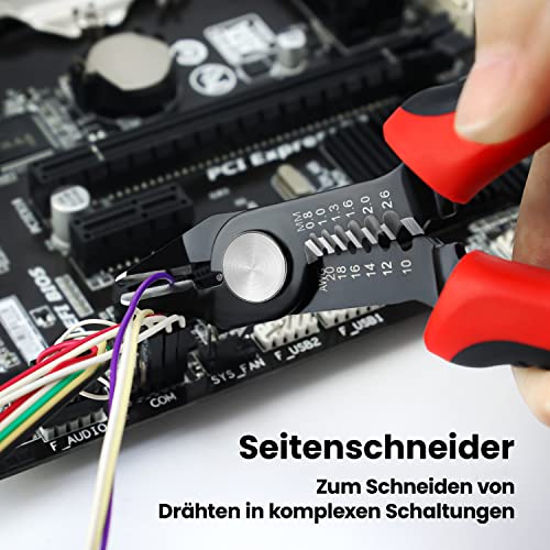 Seitenschneider, KAIWEETS 2-in-1 Schneidezange und Abisolierzange, Präzisionszange Electronics für Kleinstarbeiten und Platinen.